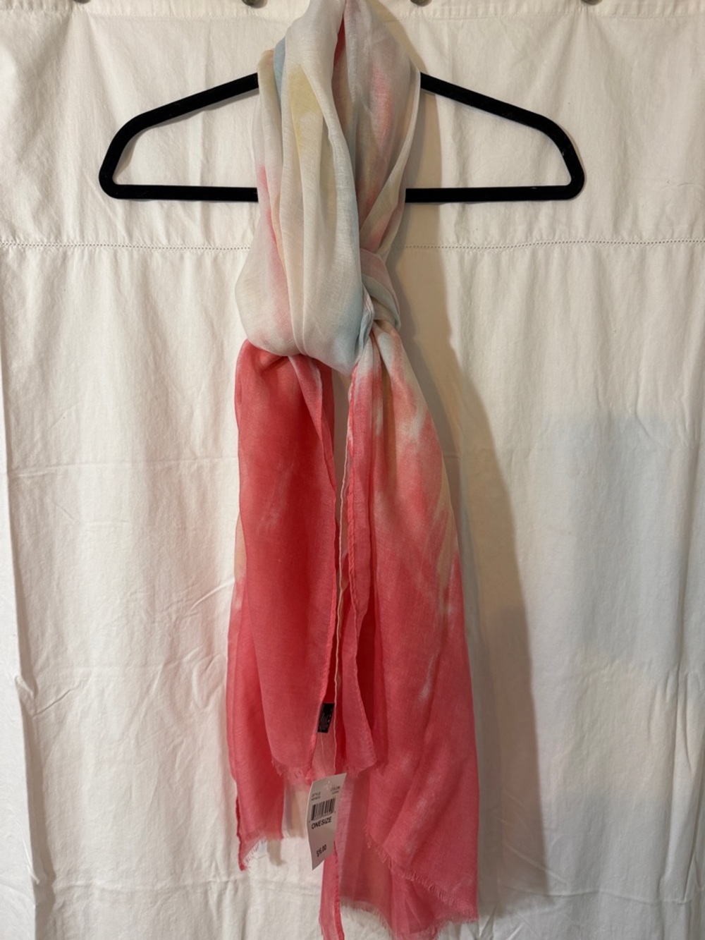 David and Young Coral Pink and Pastel Multicolor Lightweight Scarf